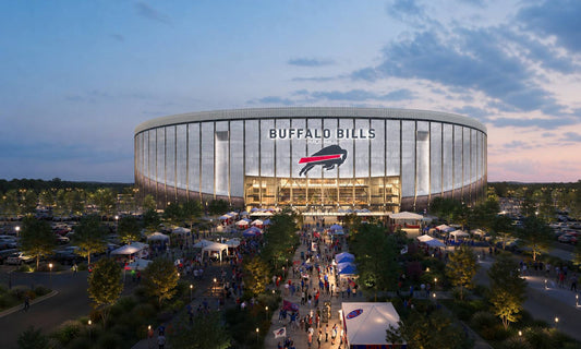 Exterior of the new Highmark Stadium in Orchard Park, New York, home of the Buffalo Bills