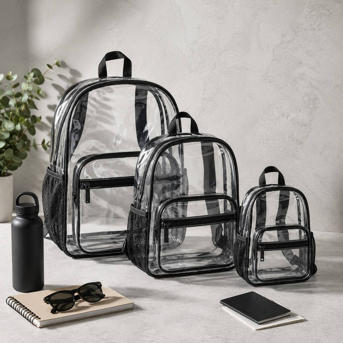 Clear backpacks collection, stadium approved styles for school, travel, and everyday carry