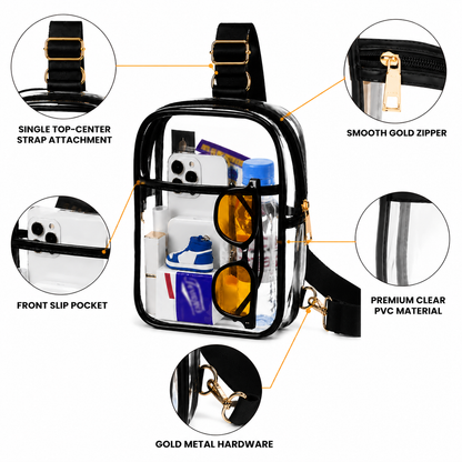 3-Pocket Clear Stadium Crossbody Bag