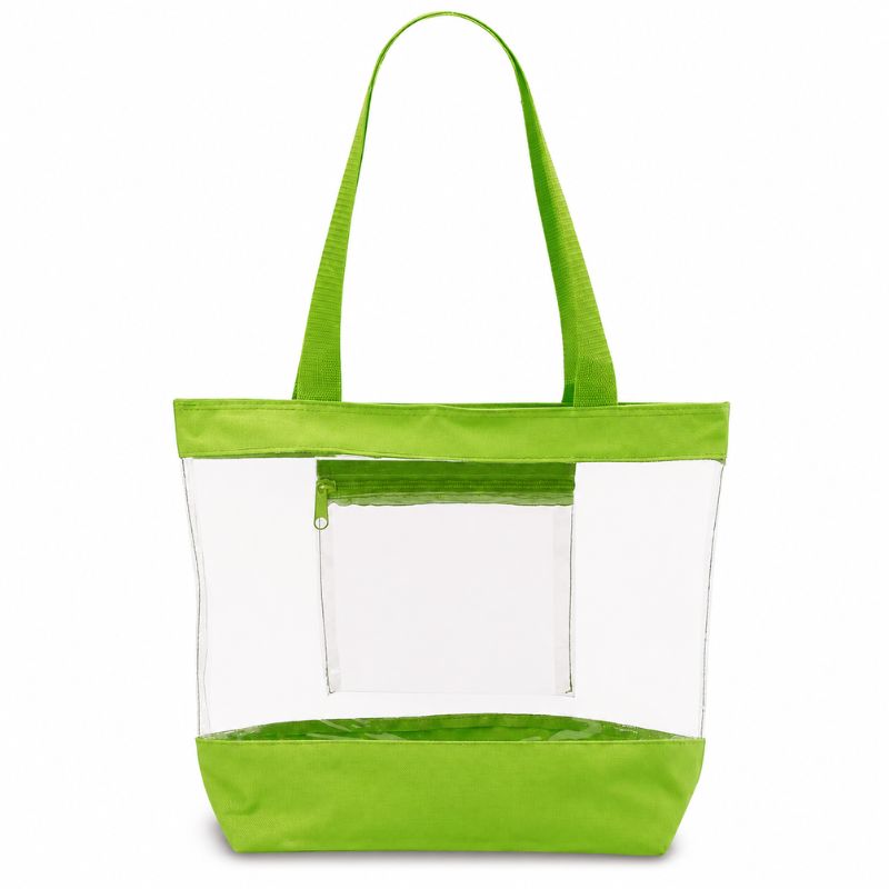 Medium Clear Tote Bag, Lime Green
